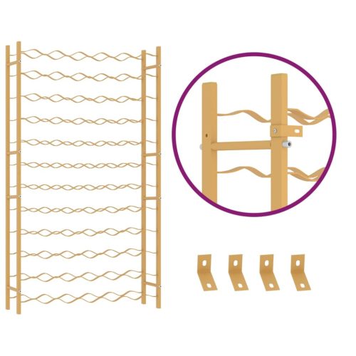  arany fém bortartó állvány 72 palackhoz