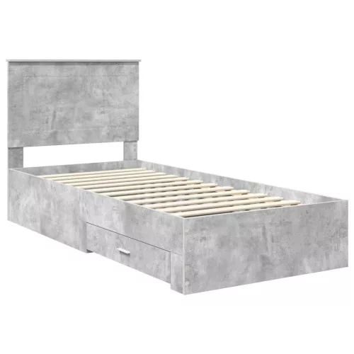 Ágykeret fejtámlával fiókkal Beton Szürke 90 x 200 cm Faanyag