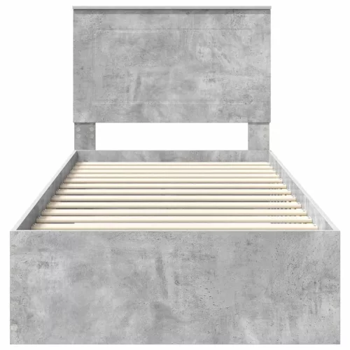  Ágykeret fejtámlával fiókkal Beton Szürke 90 x 200 cm Faanyag