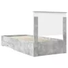  Ágykeret fejtámlával fiókkal Beton Szürke 90 x 200 cm Faanyag