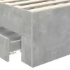  Ágykeret fejtámlával fiókkal Beton Szürke 90 x 200 cm Faanyag