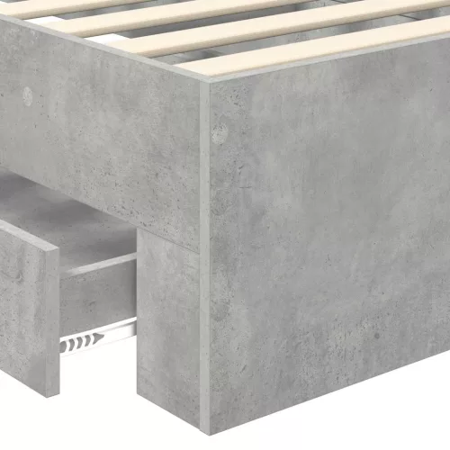  Ágykeret fejtámlával fiókkal Beton Szürke 90 x 200 cm Faanyag