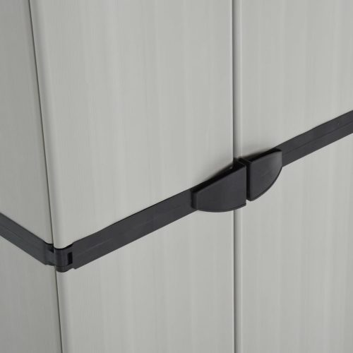  szürke-fekete kerti tárolószekrény 3 polccal 68 x 40 x 168 cm