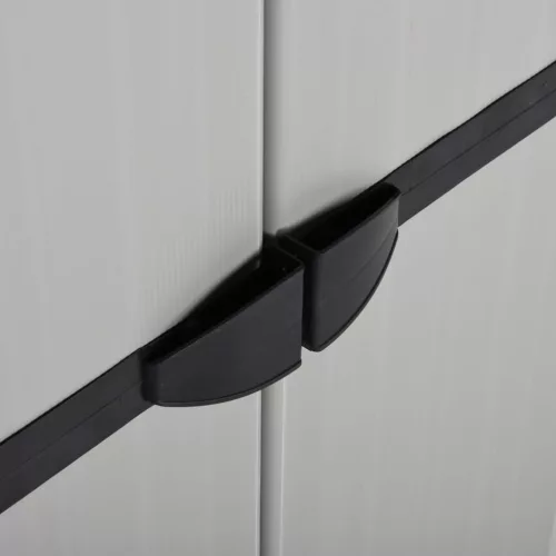  szürke-fekete kerti tárolószekrény 3 polccal 68 x 40 x 168 cm