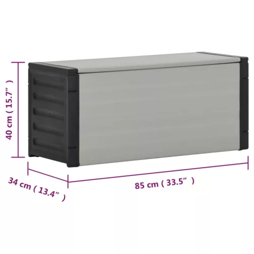  szürke kerti szemetesláda 85 x 34 x 40 cm
