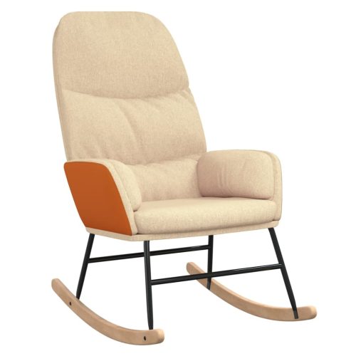  krémfehér szövet hintaszék