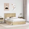  Tárolós Ágy fejtámlával Sonoma tölgy 135 x 190 cm Faanyag