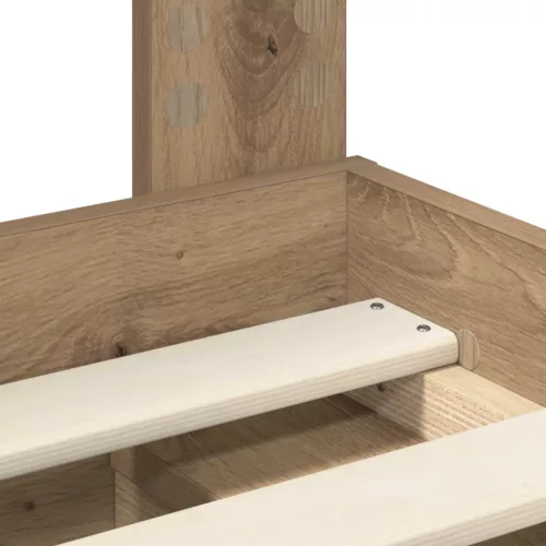  Ágykeret fejtámlával Művészi tölgy 90 x 200 cm Tömör fenyőfa