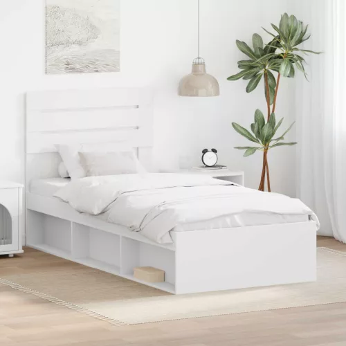  Ágykeret fejtámlával Fehér 75 x 190 cm Tömör fenyőfa