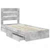  Tárolós Ágy fejtámlával Beton Szürke 100 x 200 cm Faanyag
