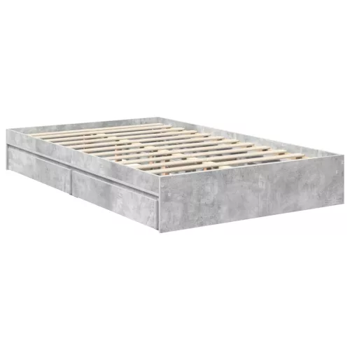  Tárolós Ágy fejtámlával Beton Szürke 100 x 200 cm Faanyag