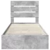  Tárolós Ágy fejtámlával Beton Szürke 100 x 200 cm Faanyag