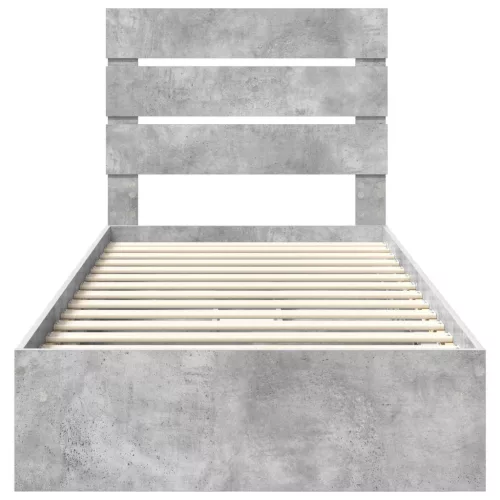  Tárolós Ágy fejtámlával Beton Szürke 100 x 200 cm Faanyag