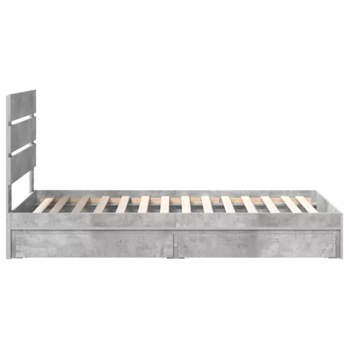  Tárolós Ágy fejtámlával Beton Szürke 100 x 200 cm Faanyag