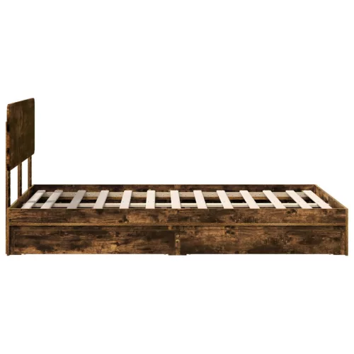  Tárolós Ágy fejtámlával Füstölt tölgy 135 x 190 cm Faanyag
