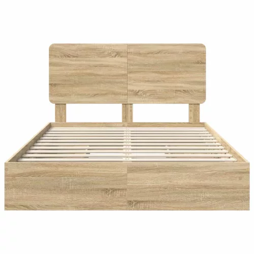  Tárolós Ágy fejtámlával Sonoma tölgy 140 x 190 cm Faanyag