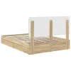  Tárolós Ágy fejtámlával Sonoma tölgy 140 x 190 cm Faanyag