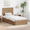  Ágykeret fejtámlával fiókkal Artisan tölgy 100 x 200 cm Faanyag