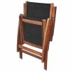 VID 2 db összecsukható kerti akácfa szék fekete