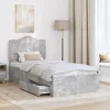  Ágykeret fejtámlával fiókkal Beton Szürke 90 x 200 cm Faanyag
