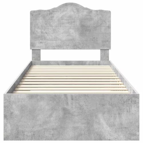  Ágykeret fejtámlával fiókkal Beton Szürke 90 x 200 cm Faanyag