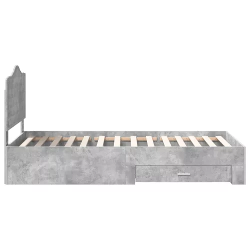  Ágykeret fejtámlával fiókkal Beton Szürke 90 x 200 cm Faanyag
