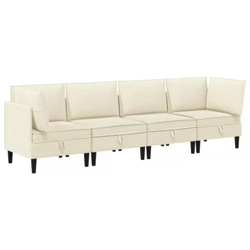  Nappali bútor szett 4 pcs Krémszínű Szövet