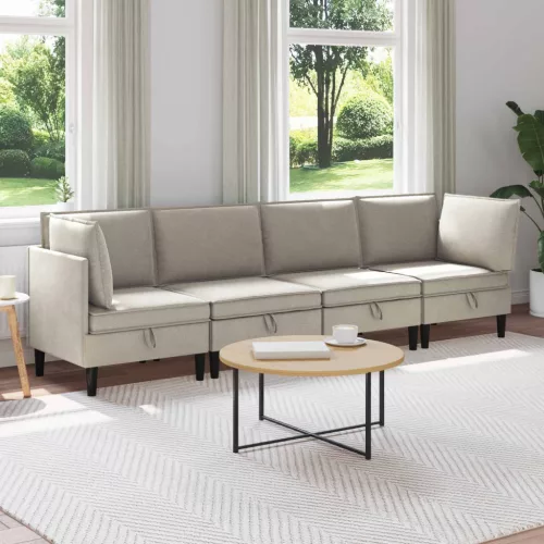  Nappali bútor szett 4 pcs Zabpehely Szövet