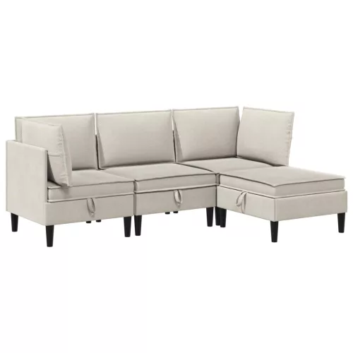  Nappali bútor szett 4 pcs Zabpehely Szövet