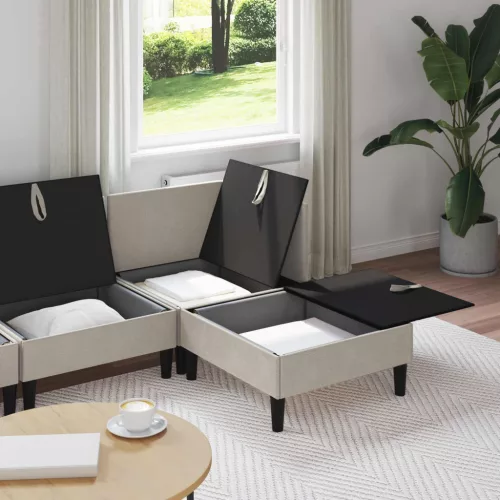  Nappali bútor szett 4 pcs Zabpehely Szövet