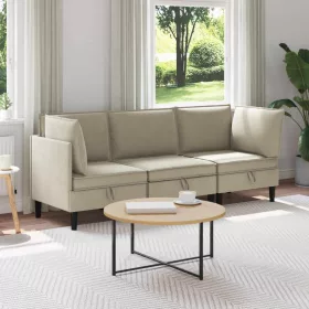  Nappali bútor szett 3 pcs Homokszín Szövet