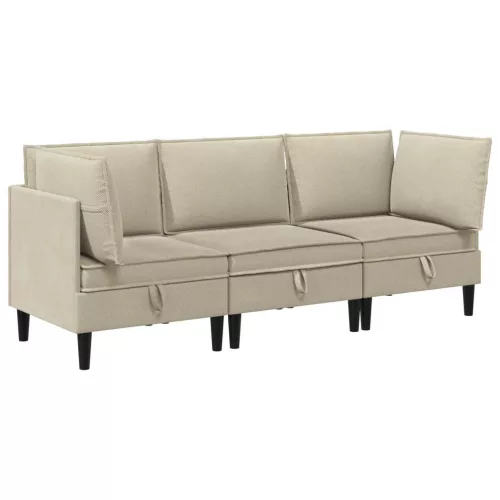  Nappali bútor szett 3 pcs Homokszín Szövet
