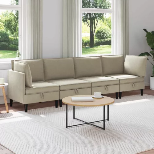  Nappali bútor szett 4 pcs Homokszín Szövet