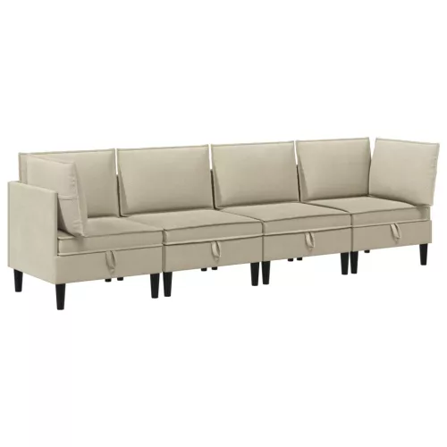  Nappali bútor szett 4 pcs Homokszín Szövet