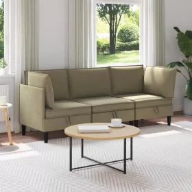  Nappali bútor szett 3 pcs Khaki Szövet