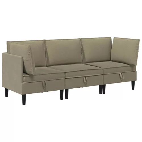  Nappali bútor szett 3 pcs Khaki Szövet