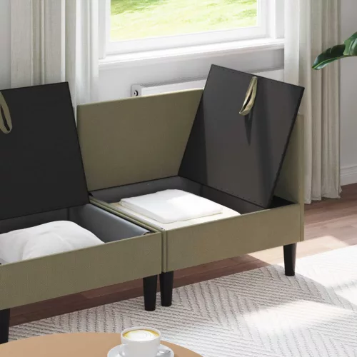  Nappali bútor szett 3 pcs Khaki Szövet