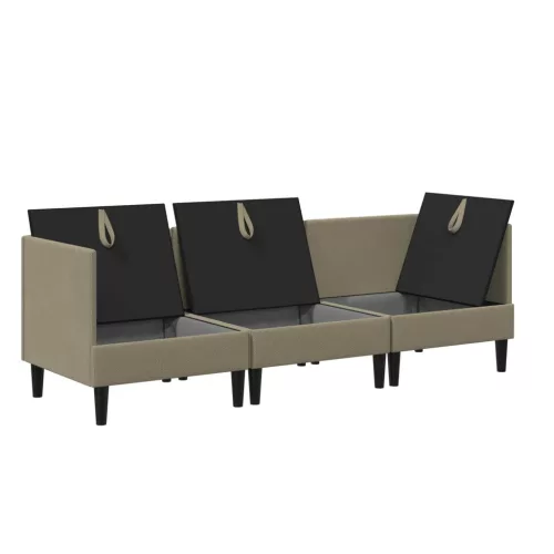 Nappali bútor szett 3 pcs Khaki Szövet