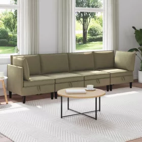  Nappali bútor szett 4 pcs Khaki Szövet