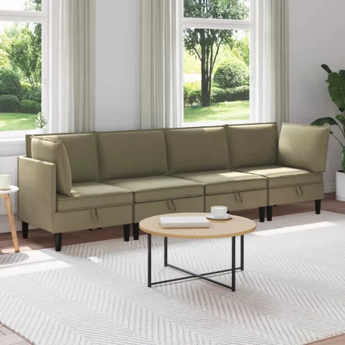  Nappali bútor szett 4 pcs Khaki Szövet