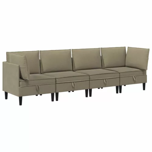  Nappali bútor szett 4 pcs Khaki Szövet