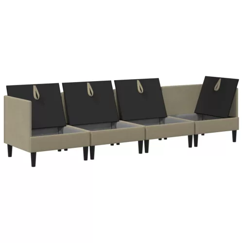  Nappali bútor szett 4 pcs Khaki Szövet