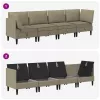  Nappali bútor szett 4 pcs Khaki Szövet