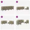  Nappali bútor szett 4 pcs Khaki Szövet