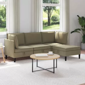  Nappali bútor szett 4 pcs Khaki Szövet