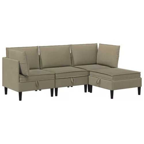  Nappali bútor szett 4 pcs Khaki Szövet