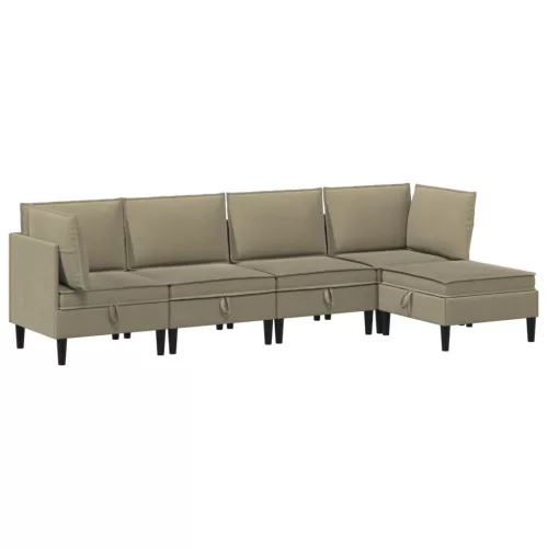  Nappali bútor szett 5 pcs Khaki Szövet