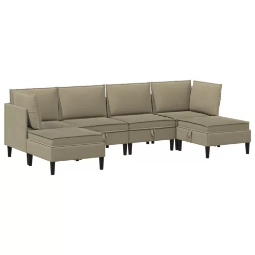  Nappali bútor szett 6 pcs Khaki Szövet