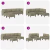  Nappali bútor szett 6 pcs Khaki Szövet
