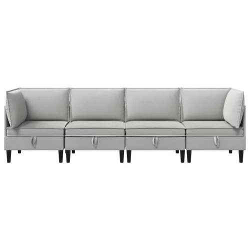  Nappali bútor szett 4 pcs Világosszürke Szövet